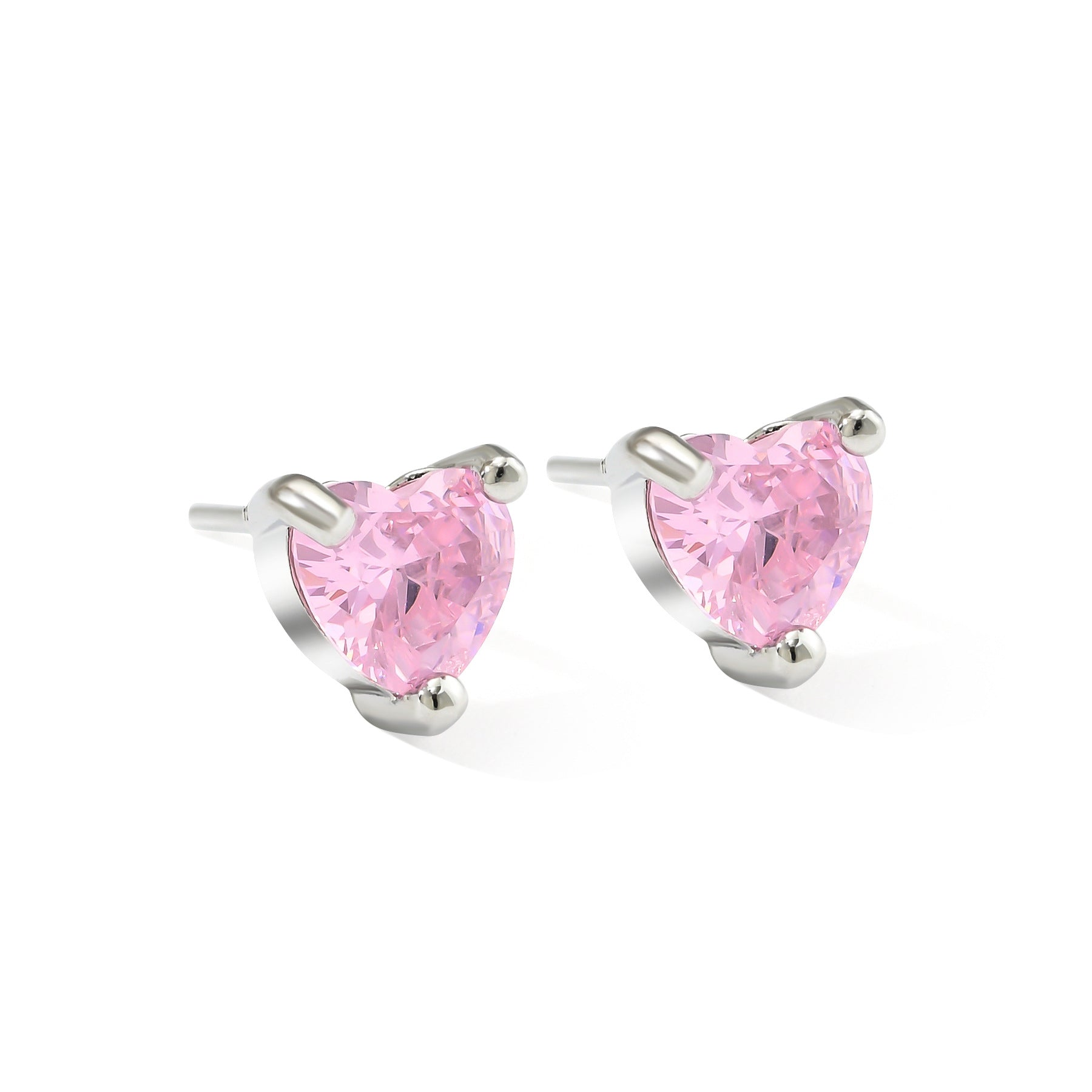 Pendientes de corazón de circón de color al por mayor